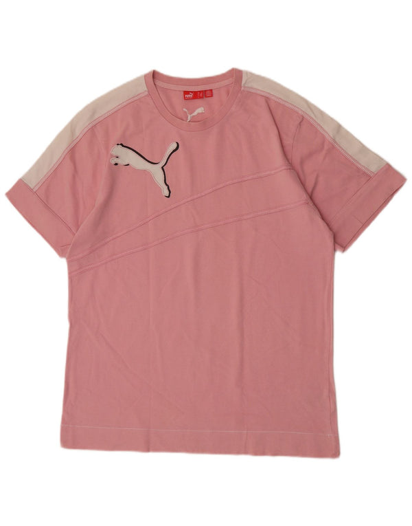 Camiseta masculina Puma Graphic Top grande algodão colorblock rosa