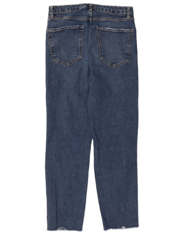 ZARA Jeans femininos desgastados slim EU 40 médio W30 L26 azul