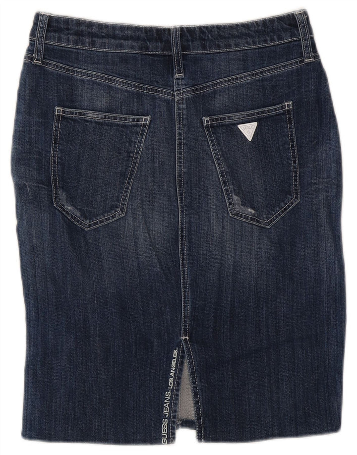 Saia jeans feminina Guess W28 azul médio