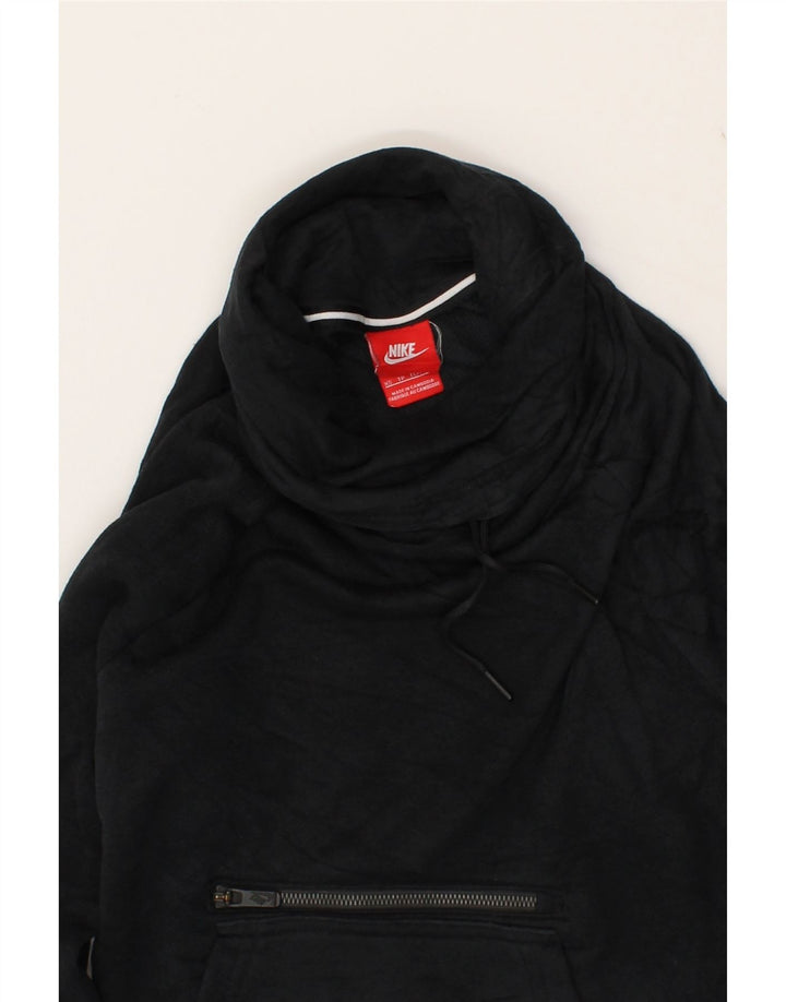 NIKE Womens Roll Neck Sweatshirt Jumper UK 6 XS Black Cotton Vintage Nike and Second-Hand Nike from Messina Hembry 
