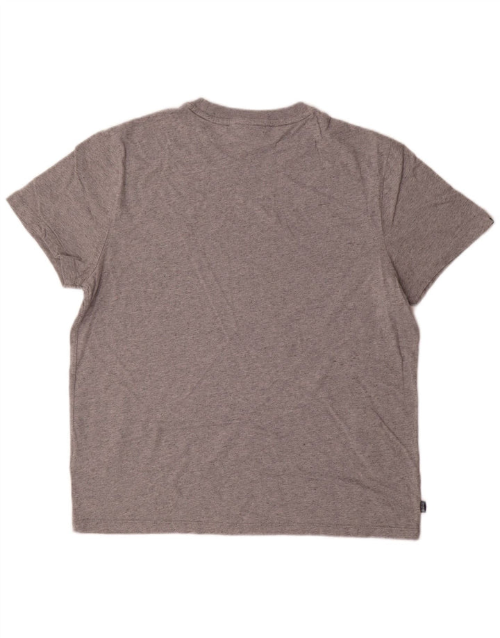 Camiseta masculina Superdry Top XL algodão manchado cinza