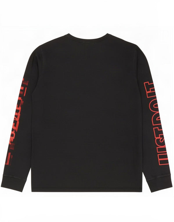 Top gráfico masculino Nike Athletic Cut manga comprida grande algodão preto