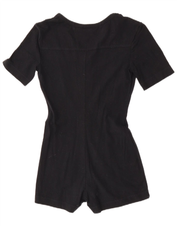Macacão feminino Sisley de manga curta UK 12 médio preto algodão
