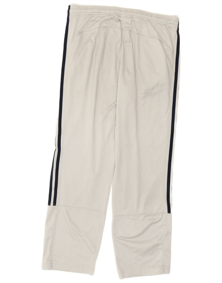 Calça de treino masculina Adidas grande poliéster cinza