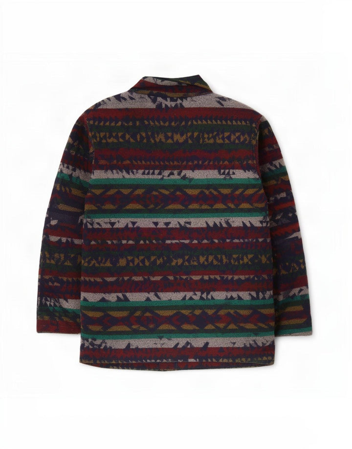 Sobretudo masculino S.Oliver UK 40 grande lã Fair Isle multicolorida