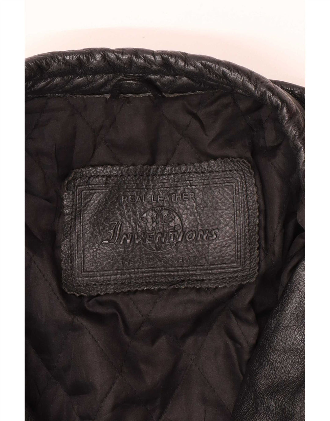 Jaqueta de couro masculina vintage para motociclista UK 44 2XL preta