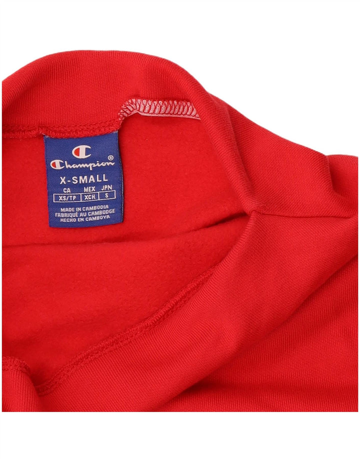 CHAMPION Suéter feminino oversized cropped UK 6 XS algodão vermelho