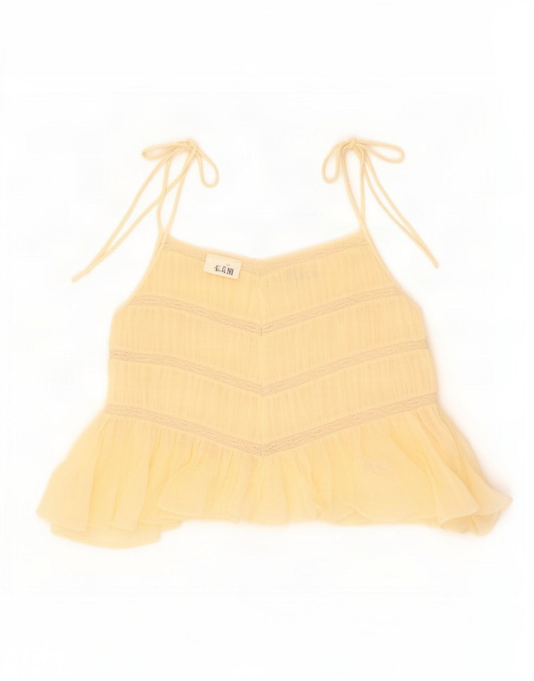 Zara Womens Cami Top UK 12 Algodão Bege Médio