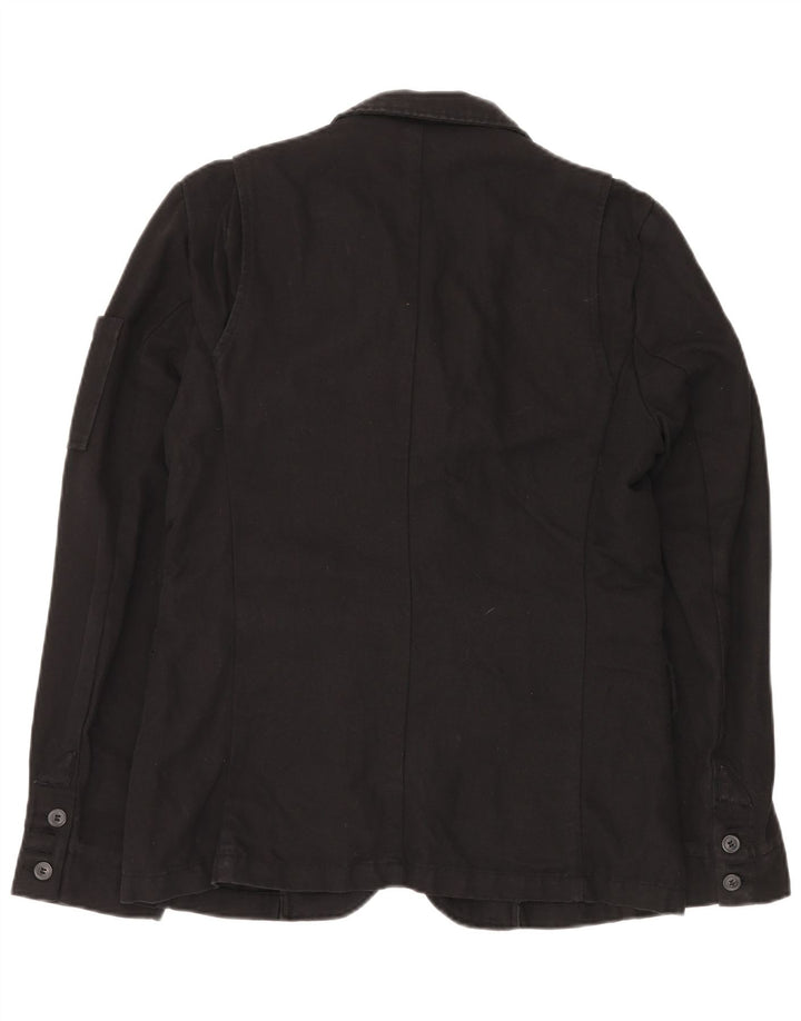 Jaqueta blazer masculina de 3 botões BENETTON IT 48 linho preto médio