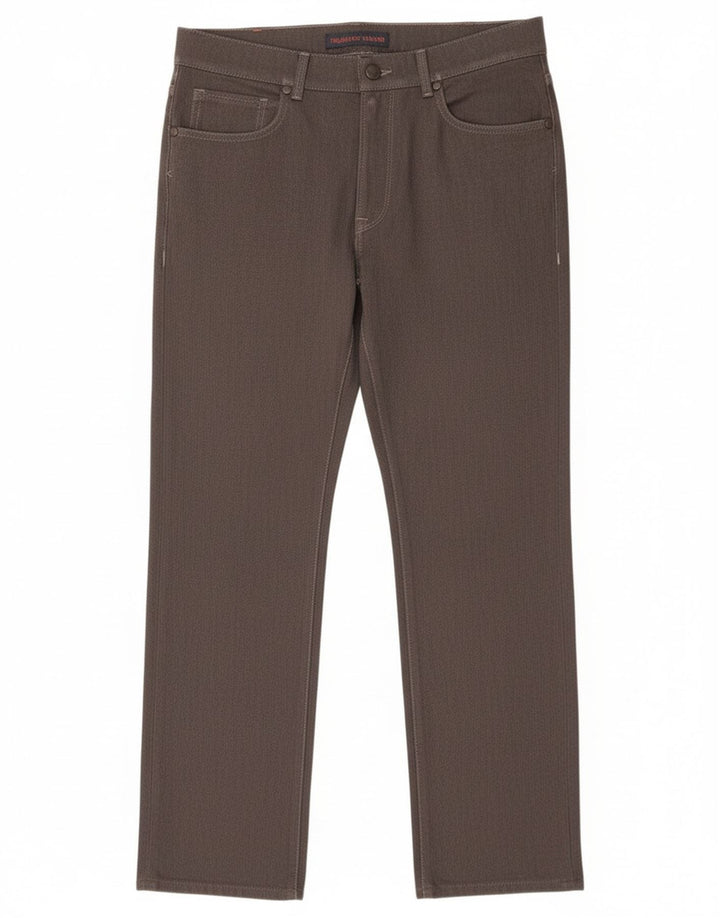 Calça feminina casual reta Trussardi W33 L29 poliéster cinza