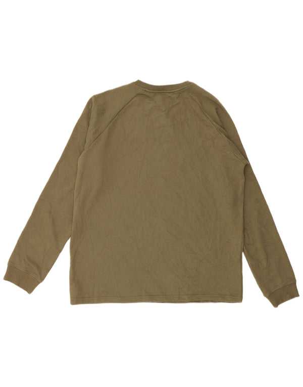 Tommy Hilfiger Camiseta masculina gráfica manga comprida XL algodão cáqui