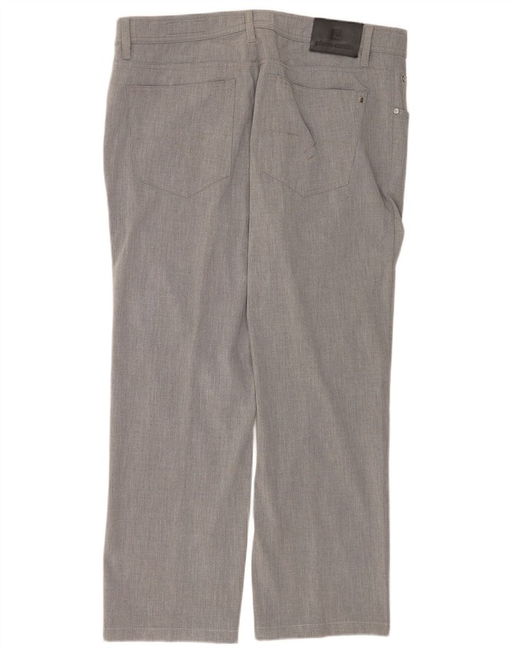 Pierre Cardin Calça masculina reta casual W40 L30 cinza poliéster