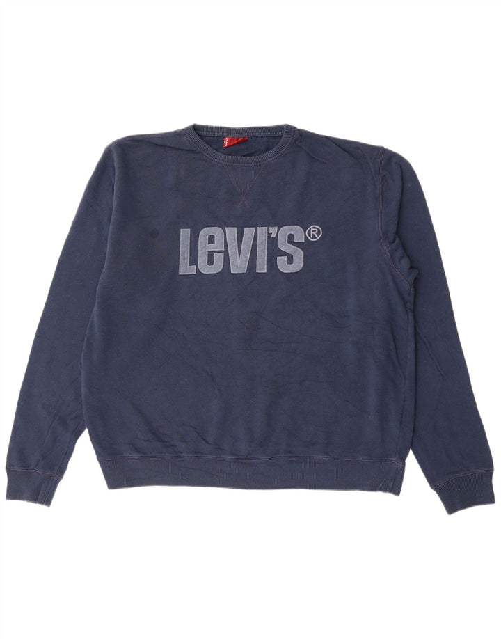 Moletom gráfico masculino Levi's Jumper XL azul marinho algodão