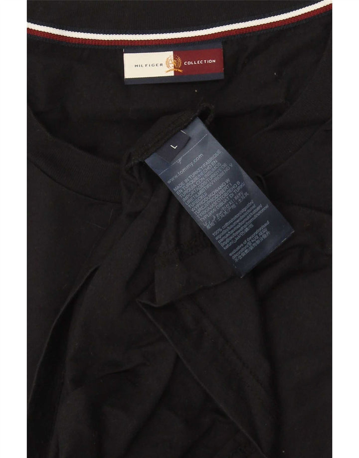 Camiseta masculina Tommy Hilfiger com estampa gráfica grande de algodão preto