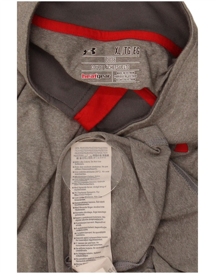 Under Armour Masculino Heat Gear Zip Neck Pulôver Treino Top XL Cinza