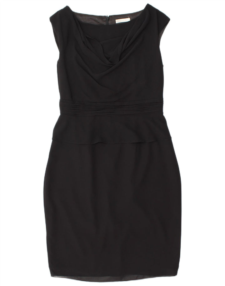 Vestido Peplum feminino sem mangas JACQUES VERT Reino Unido 12 poliéster preto médio