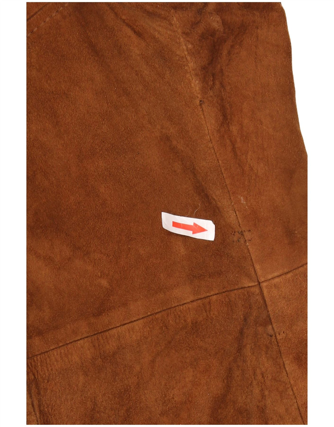 Sobretudo feminino vintage de camurça sem mangas IT 46 couro marrom grande