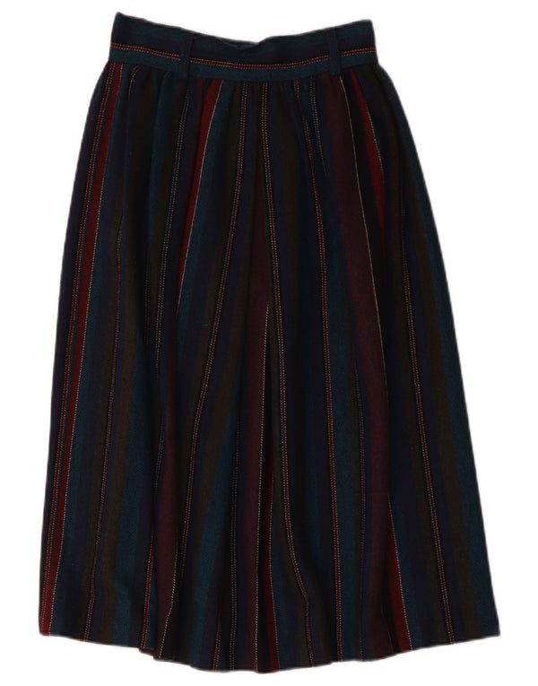 Saia midi feminina Etam cintura alta EUA 10 grande W25 listrada multicolorida