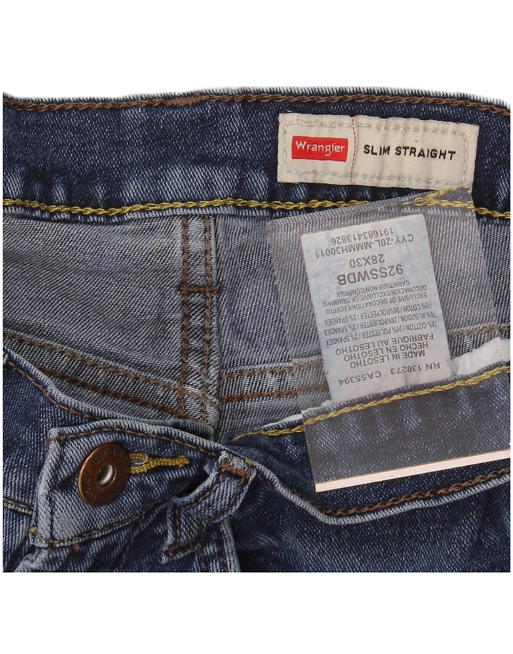 WRANGLER Jeans feminino slim reto W28 L30 algodão azul
