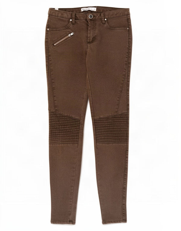 Calça jeans skinny feminina Zara EU 36 XS W26 L28 algodão marrom