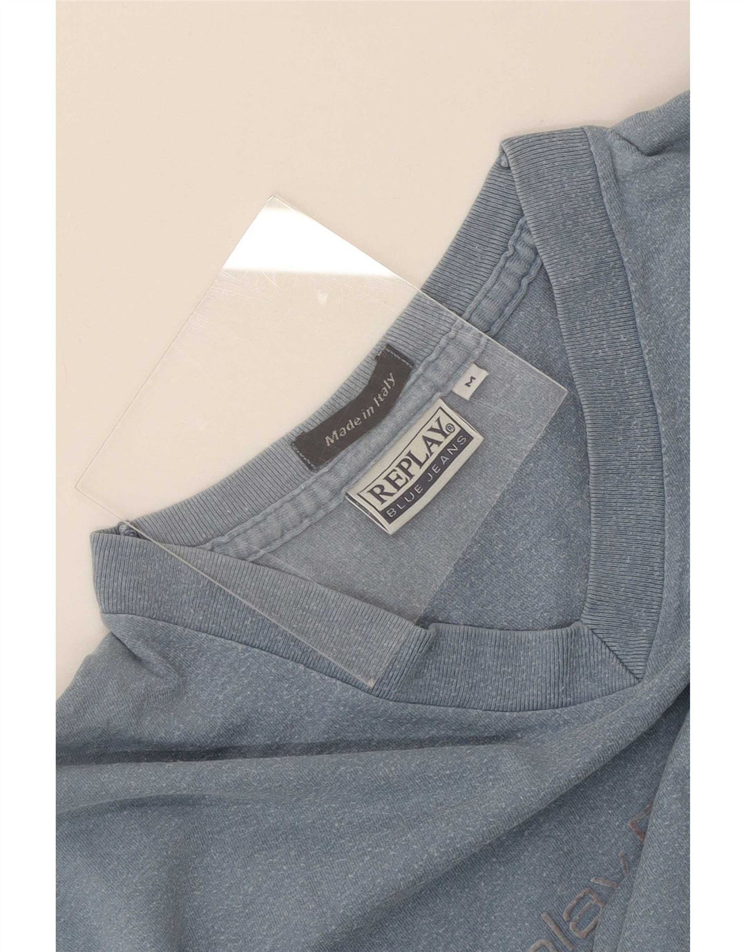 Replay camiseta gráfica masculina top azul médio