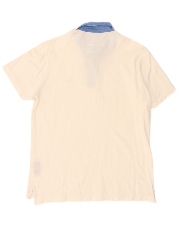 Camisa polo masculina de rugby Harmont & Blaine grande algodão branco