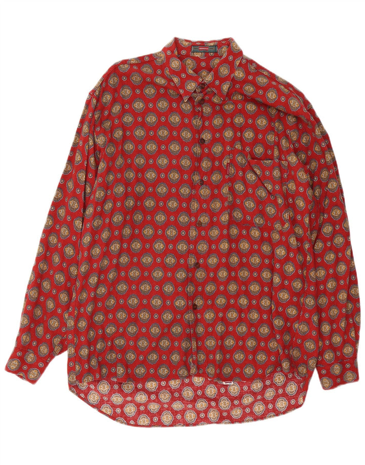 Camisa masculina Carrera médio vermelho paisley algodão