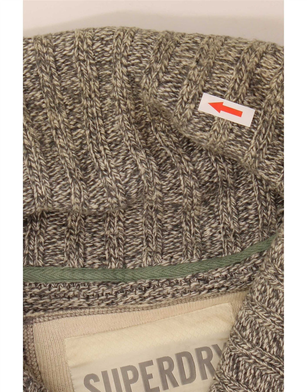 Suéter cardigã masculino Superdry algodão cinza médio
