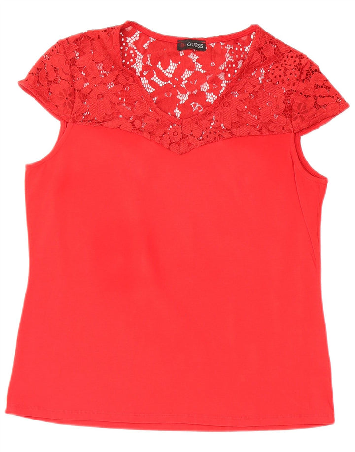 Blusa feminina GUESS UK 12 médio vermelho floral