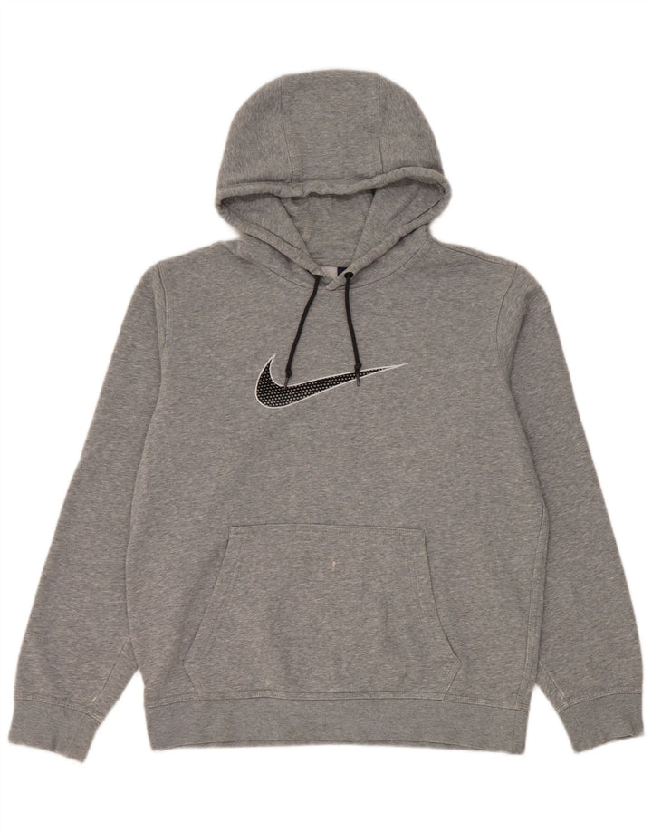 Jumper com capuz gráfico masculino Nike médio cinza algodão