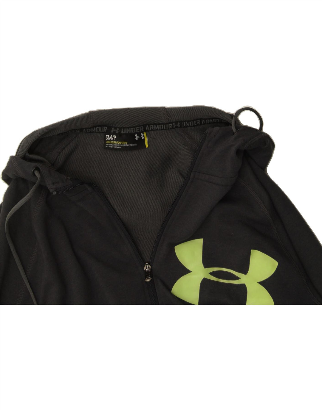 UNDER ARMOUR Mens Loose Fit Graphic Zip Hoodie Sweater Small Black Vintage Under Armour and Second-Hand Under Armour from Messina Hembry 