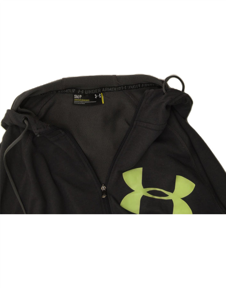 UNDER ARMOUR Mens Loose Fit Graphic Zip Hoodie Sweater Small Black Vintage Under Armour and Second-Hand Under Armour from Messina Hembry 