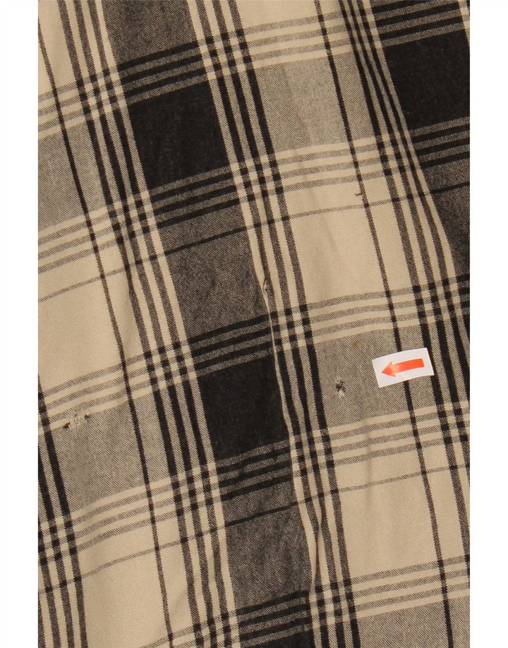 Camisa xadrez masculina vintage XL xadrez bege