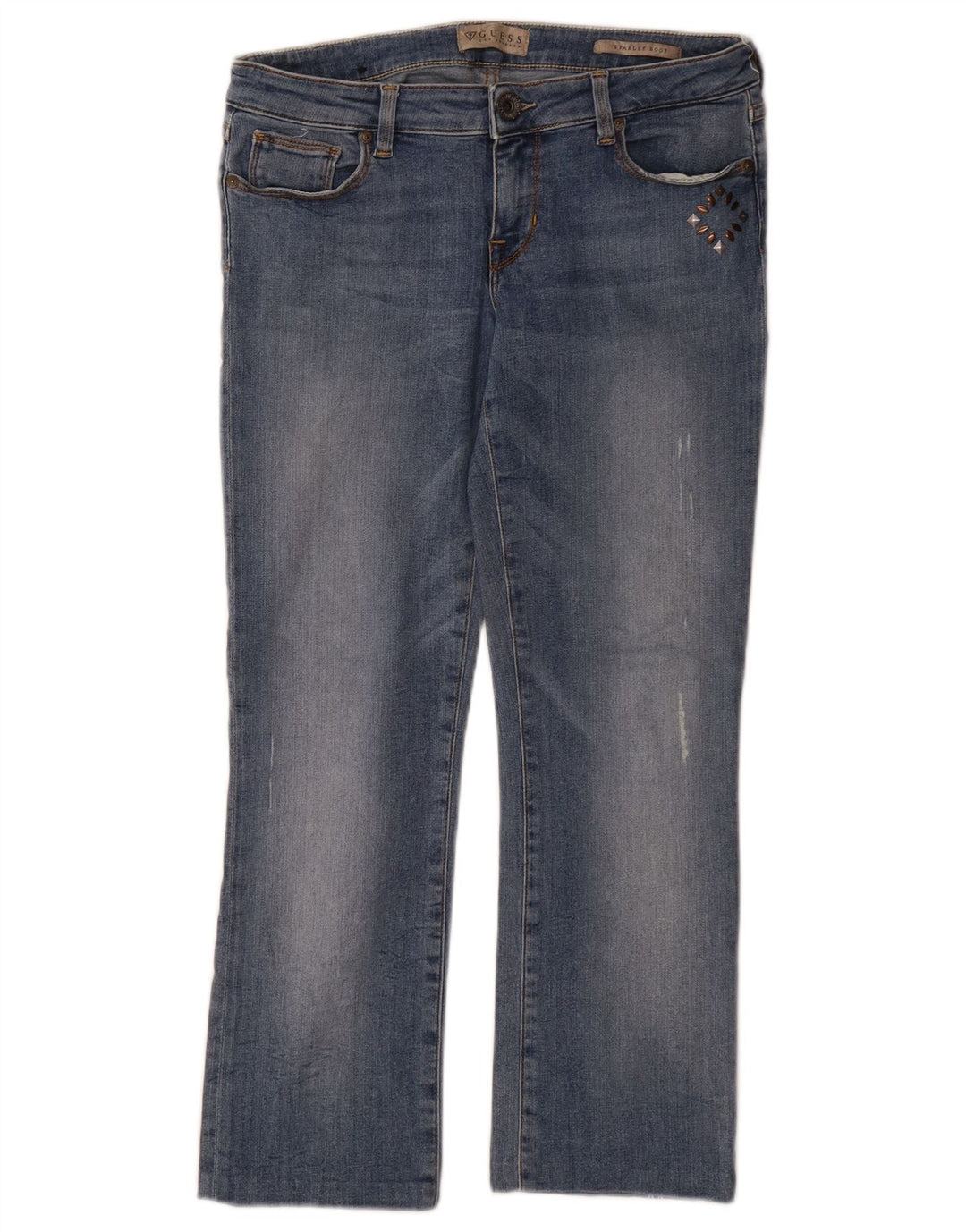 Guess Feminino Starlet Bootcut Jeans W28 L25 Azul Algodão