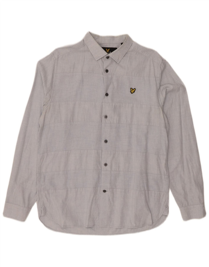 Camisa masculina LYLE & SCOTT listrada azul médio