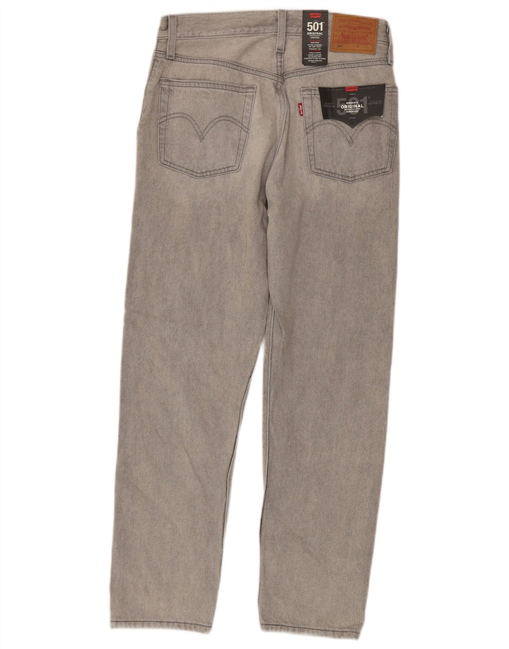 Jeans feminino Levi's 501 Straight W26 L28 algodão cinza