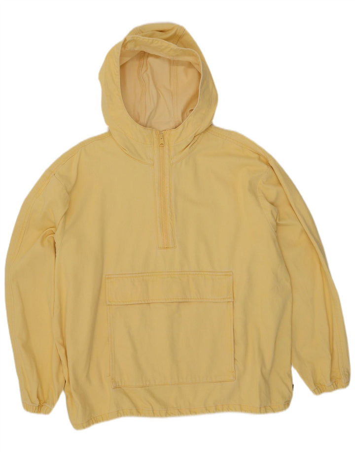 Jaqueta jeans masculina com capuz Levi's UK 40 grande algodão amarelo