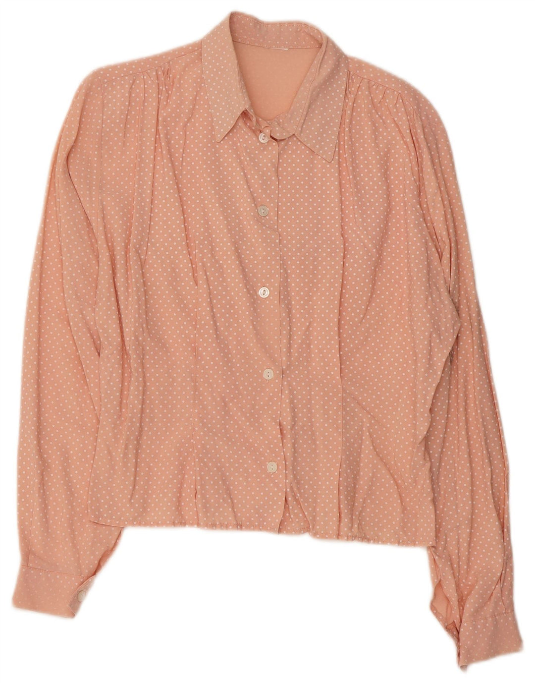 Camisa feminina vintage UK 16 grande rosa manchada