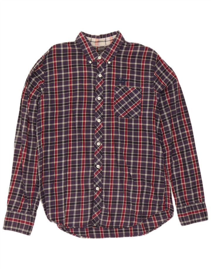 Camisa masculina Tommy Hilfiger XL azul marinho xadrez algodão