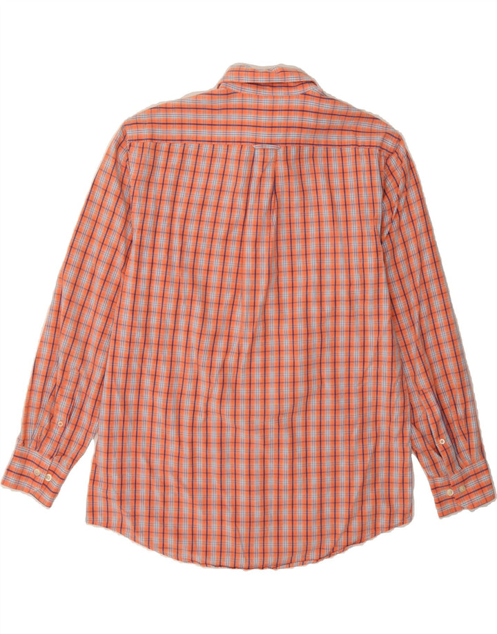 IZOD Mens Shirt Medium Orange Check Cotton Vintage Izod and Second-Hand Izod from Messina Hembry 