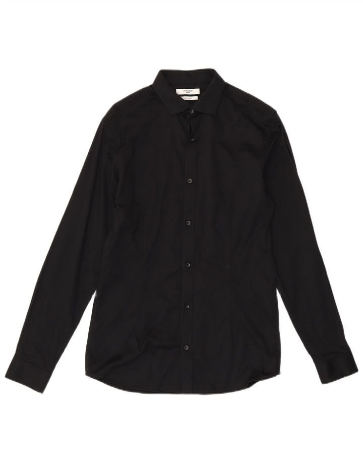 Camisa masculina Jack & Jones pequena de algodão preto