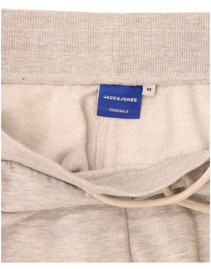 Calça de treino masculina JACK & JONES de algodão manchado cinza médio