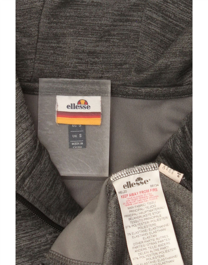 Suéter masculino ELLESSE com capuz e zíper pequeno poliéster risca de giz cinza