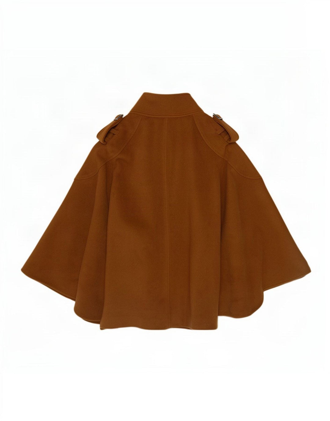 Casaco de capa militar feminino Sisley IT 46 grande lã marrom