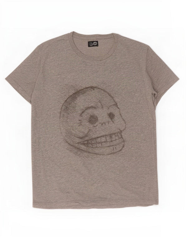 Camiseta gráfica masculina barata de segunda-feira Top algodão cinza médio