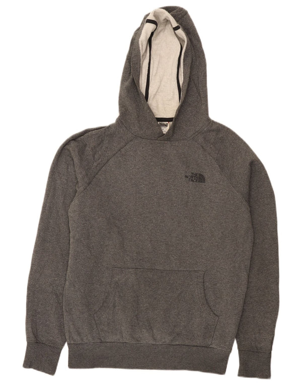 Suéter com capuz gráfico masculino The North Face pequeno algodão cinza
