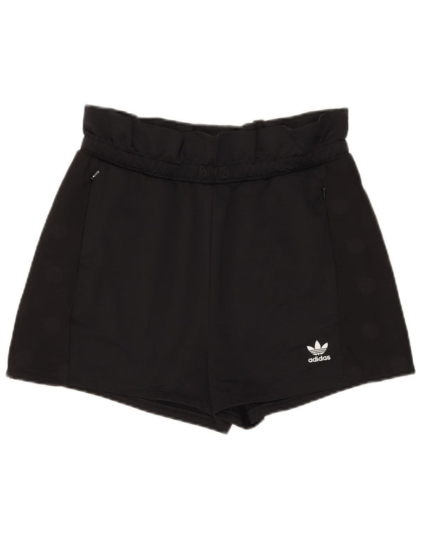 Shorts esportivos femininos de cintura alta Adidas UK 10 pequenos pretos