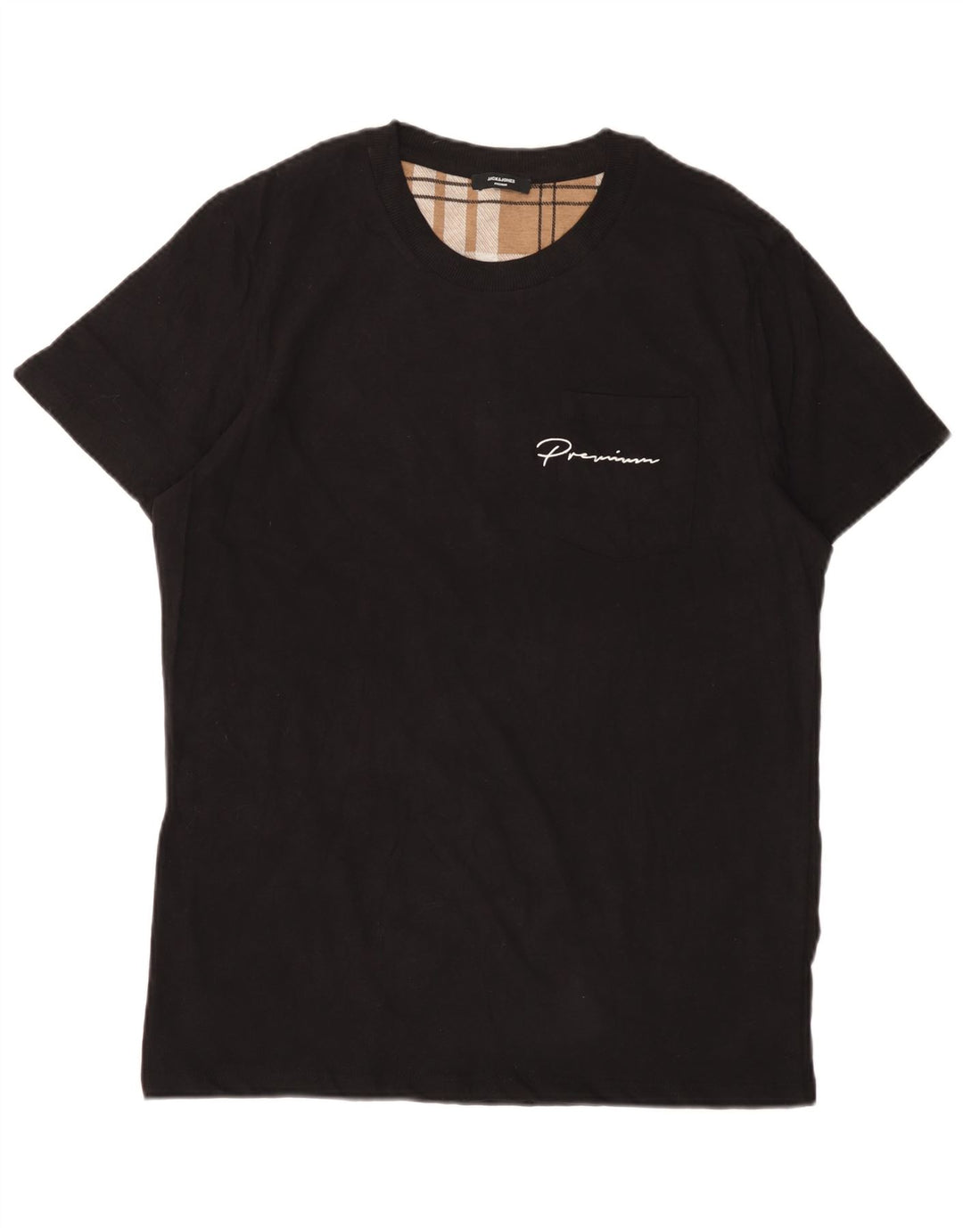 Camiseta masculina JACK & JONES grande algodão preto