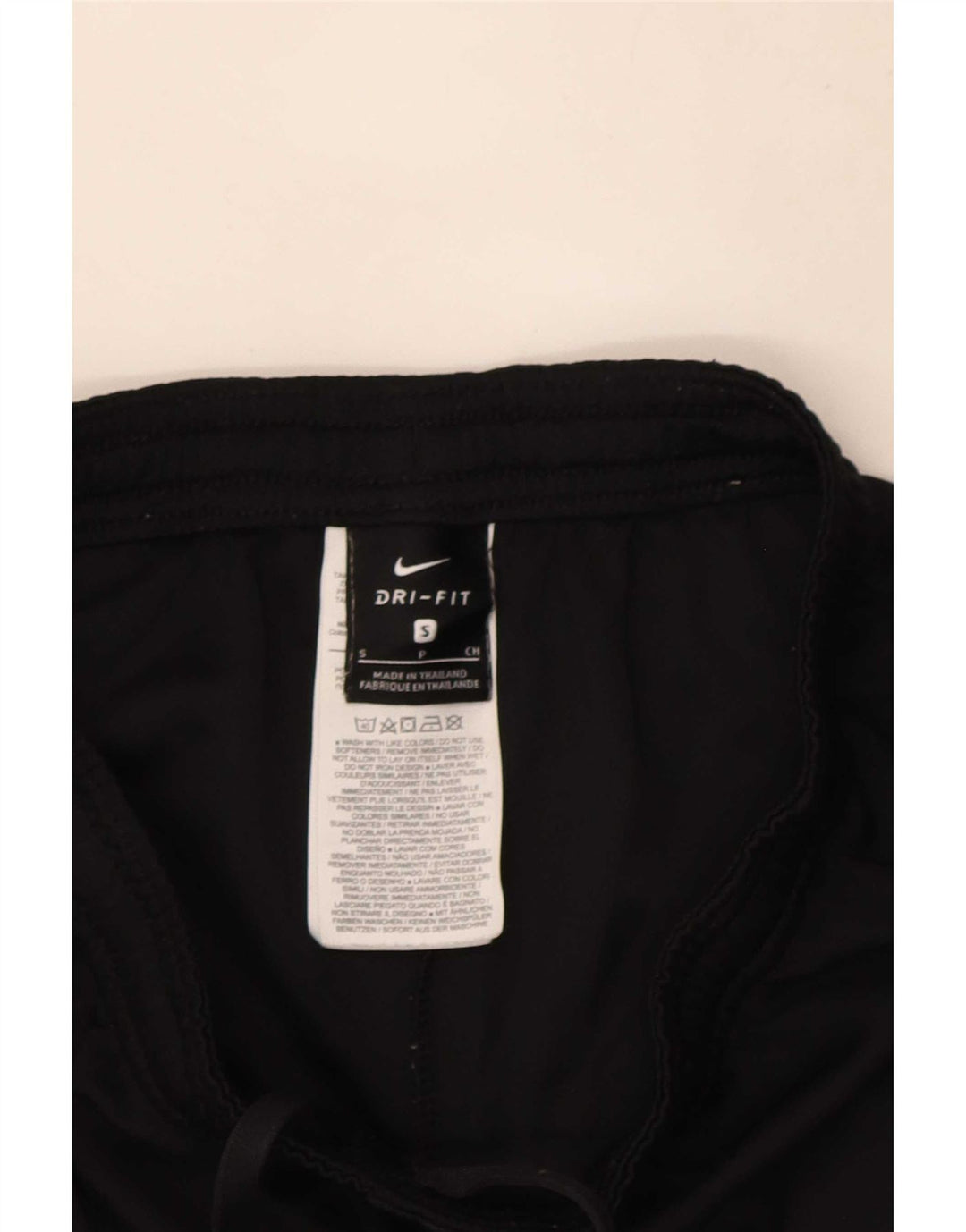 Shorts esportivos femininos Nike Dri Fit UK 8 pequenos pretos em bloco colorido de poliéster