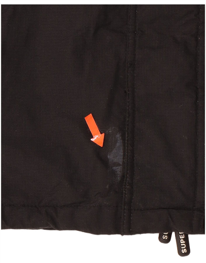 Jaqueta corta-vento feminina SUPERDRY com capuz e capuz Reino Unido 14 médio preto